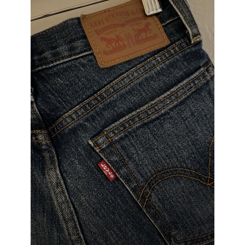 Levis 501 Denim Shorts Womens 25 White Oak Cone Cuffed Preppy Cottagecore - Picture 4 of 10